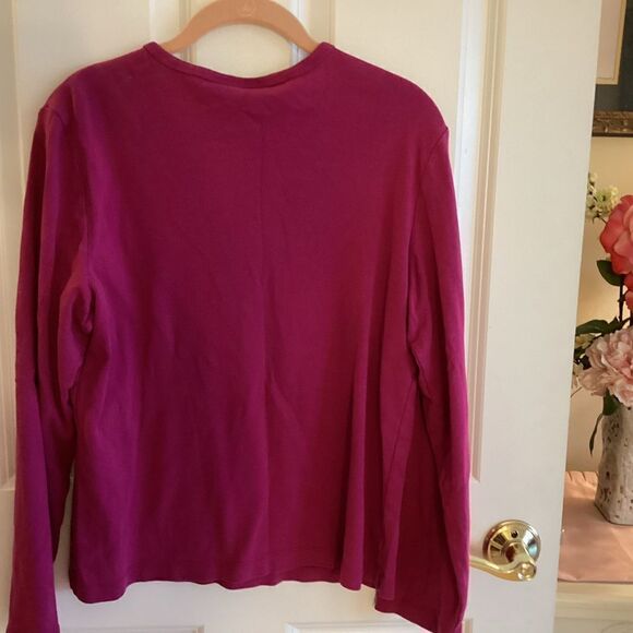 NWOT. Additions by Chico’s Women’s Size Medium (Chico 2)  L/S Cotton Tee Fuchsia - Picture 8 of 8